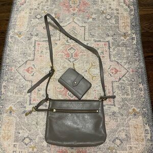 Elegant Gray Crossbody Bag Set